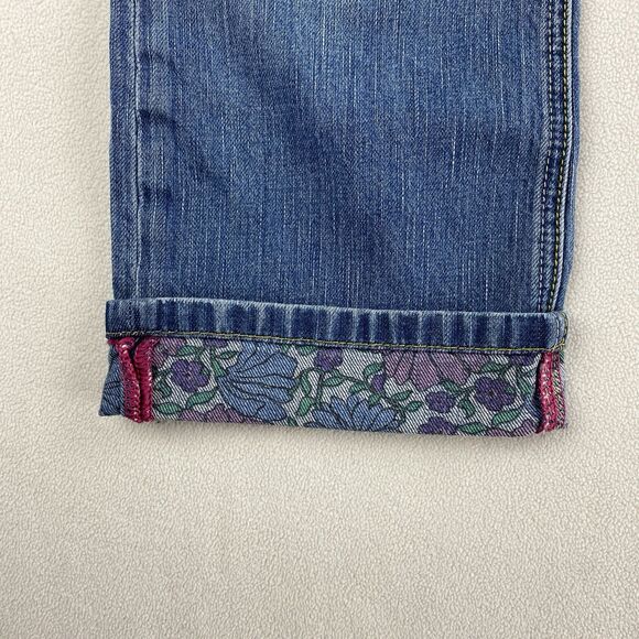 Tommy Hilfiger Womens 10 Floral Lined Jeans Loose Fit Straight Y2K Retro Denim - Picture 15 of 16